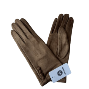 H1334 Zomšo stiliaus pirštinės (rudos)