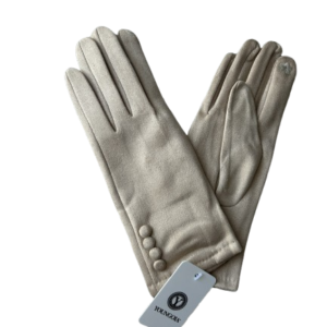 H1334 Zomšo stiliaus pirštinės (kreminės)