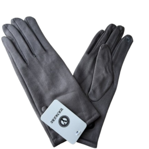 H1334 Zomšo stiliaus pirštinės (pilkos)