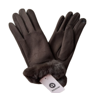 H1328 Zomšo stiliaus pirštinės (rudos)