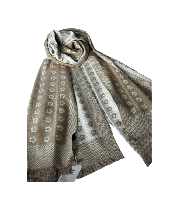 S1613 Dvipusis smėlio spalvos šalikas