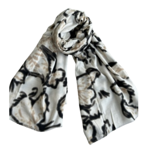 J1659 Margo rašto kreminis šalikas